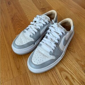 Gray and White Low-Top Sneakers